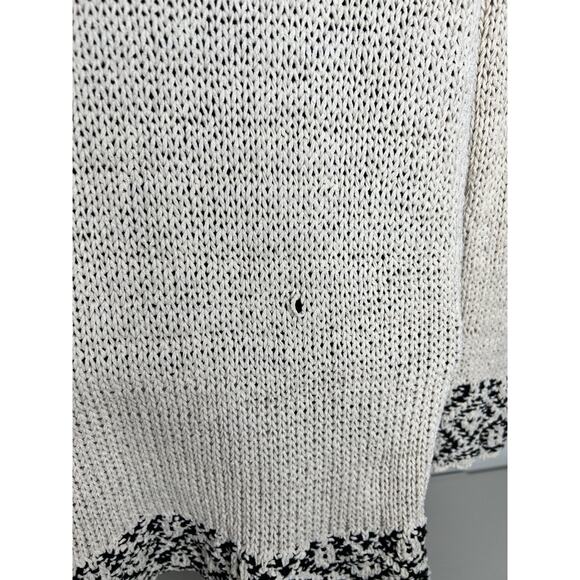 Lucky Brand Womens Sweater Beige Novelty Stitch Cardigan Size Small - Picture 5 of 9